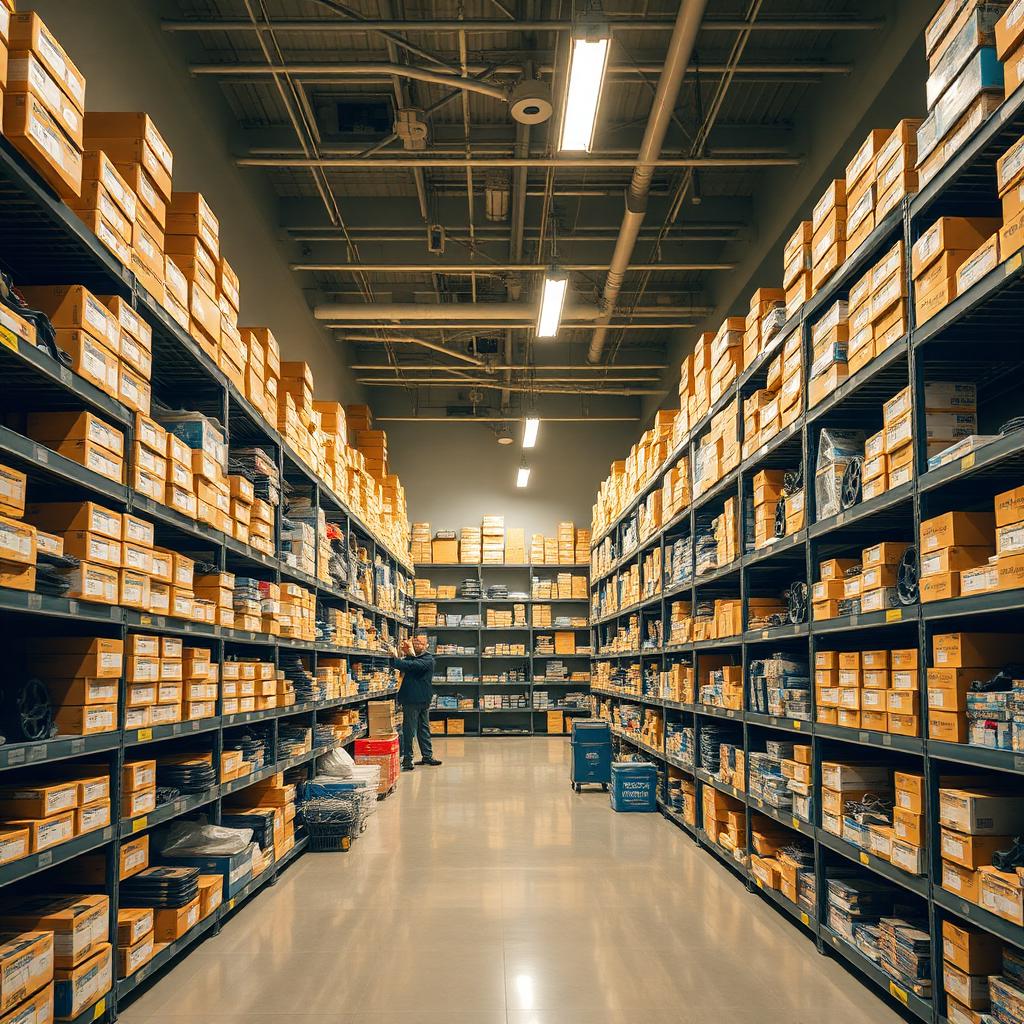 Interior of the Jabal Almanara auto parts shop with stocked shelves